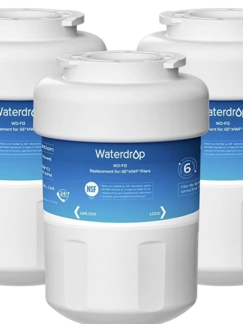 Waterdrop WD-F13 White Refrigerator Water Filter - White/Blue